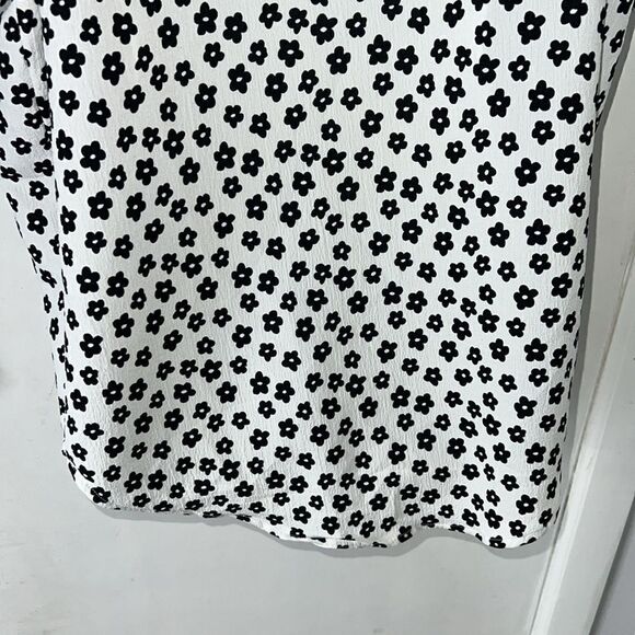 OAT NEW YORK Black White Daisy Print Boxy Blouse-S - Picture 7 of 10